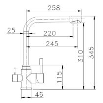 Osmio Fabia 304 Stainless Steel 3-Way (Tri-flow) Kitchen Tap